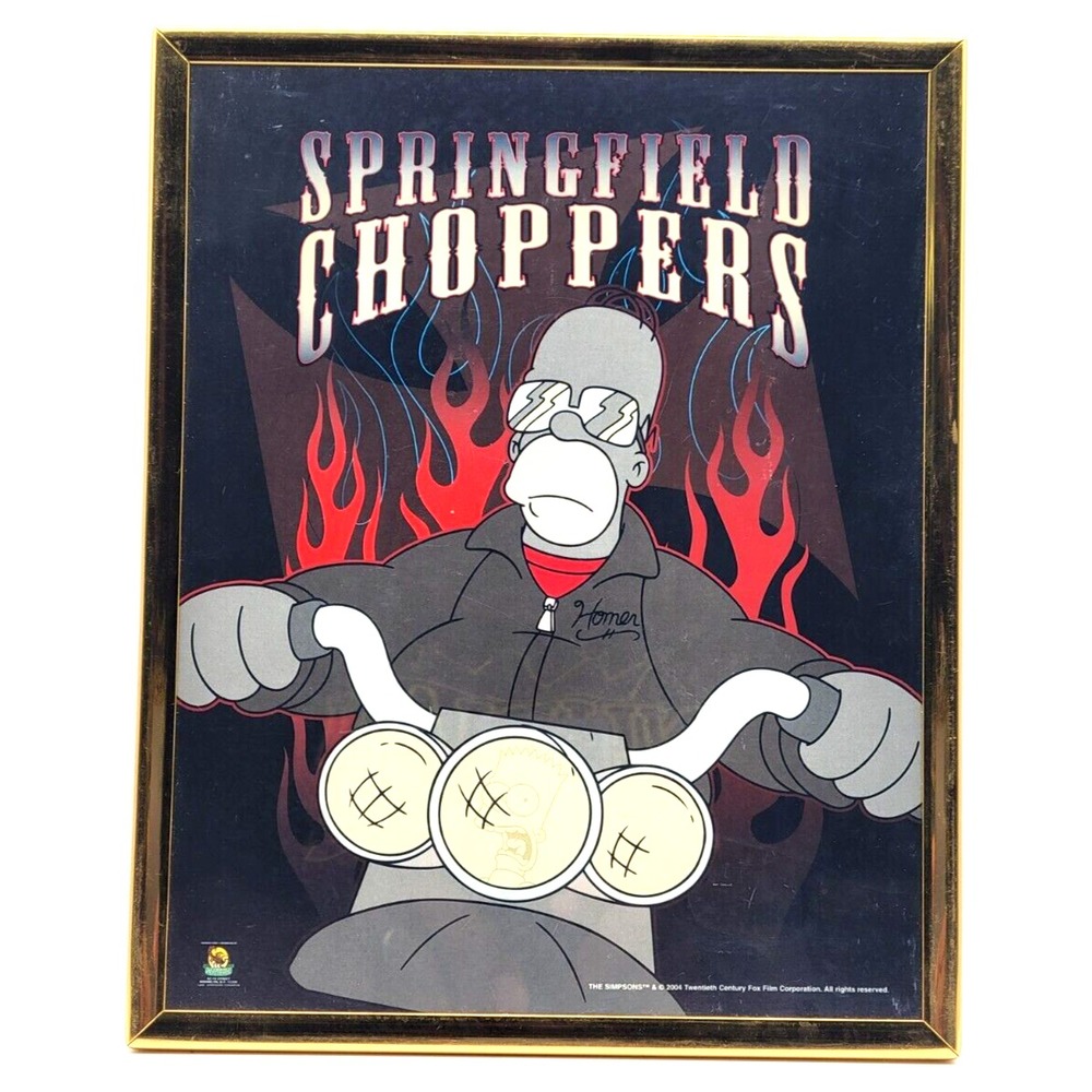 HOMER SIMPSON SCORPION POSTERS SPRINGFIELD CHOPPERS MOTORCYCLE‎ FRAMED SIMPSONS